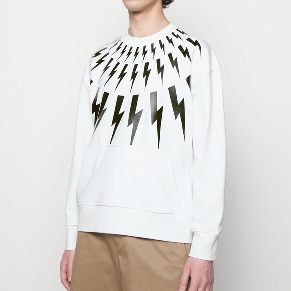 ⚡️NEIL BARRETT SS21 FAIR ISLE THUNDERBOLT CREWNECK SWEATSHIRT⚡️ - Picture 14 of 15